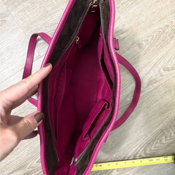 Coach Brown and Pink Monogram Tote - Picture 8 of 10
